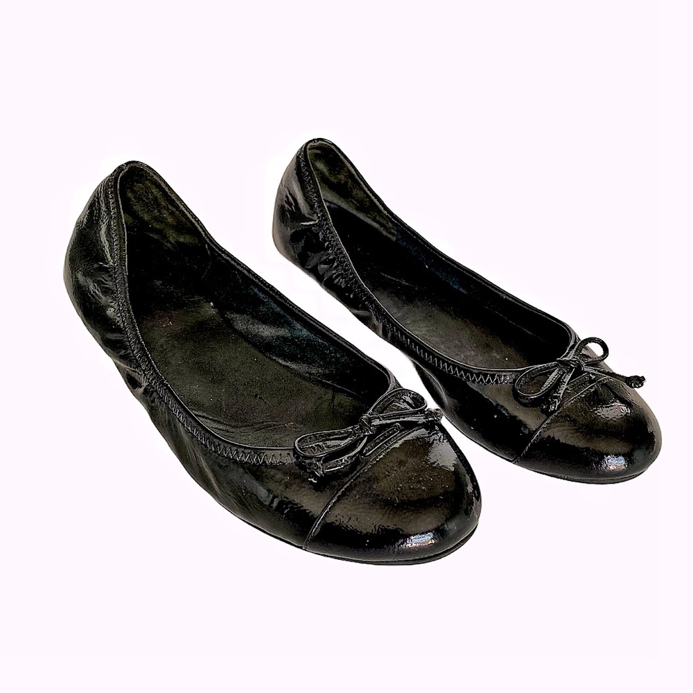 Cole Haan Nike Air Black Leather Ballet Flats